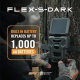 SPYPOINT Flex-S-Dark Solar Cellular Trail Camera ?C Built-in Solar Panel, 40MP Photos, 1080p Videos + Sound, No-Glow Game Camera, Night Vision, Motion Activated Trail Cam