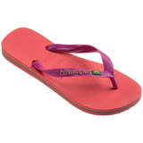 Women's Brazil Logo Flip Flops - CORAL/PINK