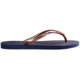 Women's Nautical Slim Flip Flops - Navy Blue/Rose