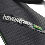 Women's Brazil Logo Flip Flops - Black/Black