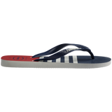 Men's Top Nautical Flip Flops - White/Navy/Red Apache