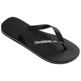 Women's Brazil Logo Flip Flops - Black/Black