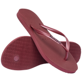 Women's Slim Logo Metallic Flip Flops - Amaranth