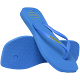 Women's Slim Square Logo Pop Up Flip Flops - BRILLIANT BLUE