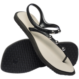 Women's Flash Fusion Sandals - BLACK/BEIGE STRAW