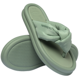 Women's Over Puffed Flip Flops - SMOKE GREEN