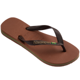 Women's Brazil Logo Flip Flops - RUST/COFFEE