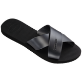 Women's Aqua Metallic Sandals - Black