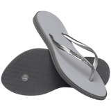 Women's Slim Point Flip Flops - Steel Grey
