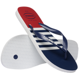 Men's Top Nautical Flip Flops - White/Navy/Red Apache