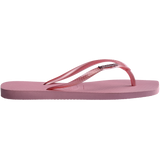 Women's Slim Square Logo Metallic Flip Flops - ROSE CHIFFOM