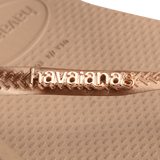 Women's Slim Logo Metallic Flip Flops - Rose Gold