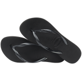 Women's Slim Flatform Flip Flops - Black