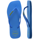 Women's Slim Square Logo Pop Up Flip Flops - BRILLIANT BLUE