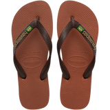 Women's Brazil Logo Flip Flops - RUST/COFFEE