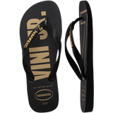 Women's Vini Jr. Golden Top Flip Flops - Black