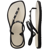 Women's Flash Fusion Sandals - BLACK/BEIGE STRAW