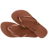 Women's Slim Flip Flops - Rust/Metallic Copper