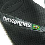 Men's Brazil Logo Flip Flops - Green Olive