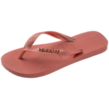 Women's Top Logo Metallic Flip Flops - CANYON CLAY