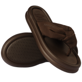 Women's Over Puffed Flip Flops - DARK BROWN