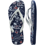 Men's Top Nautical Flip Flops - Navy/Navy/White