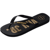 Men's Vini Jr. Golden Top Flip Flops - Black