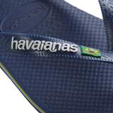 Women's Brazil Logo Flip Flops - Navy Blue