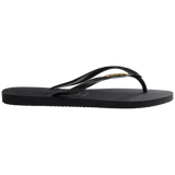 Women's Slim Logo Metallic Flip Flops - Black/Golden
