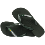 Men's Brazil Logo Flip Flops - Green Olive