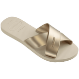 Women's Aqua Metallic Sandals - Beige