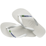 Men's Brazil Logo Flip Flops - White