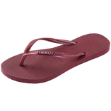 Women's Slim Logo Metallic Flip Flops - Amaranth