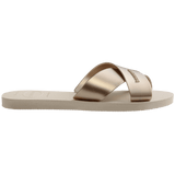 Women's Aqua Metallic Sandals - Beige