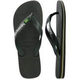 Men's Brazil Logo Flip Flops - Green Olive
