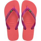 Women's Brazil Logo Flip Flops - CORAL/PINK