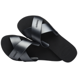 Women's Aqua Metallic Sandals - Black