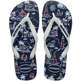 Men's Top Nautical Flip Flops - Navy/Navy/White