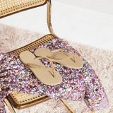 Women's Slim Glitter II Flip Flop - Brown