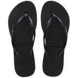 Women's Slim Flatform Flip Flops - Black
