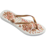 Women's Slim Organic Flip Flops - White/Golden