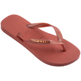 Women's Top Logo Metallic Flip Flops - CANYON CLAY