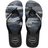 Men's Top Camo Flip Flops - Black/Black/White
