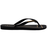 Women's Vini Jr. Golden Top Flip Flops - Black