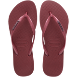 Women's Slim Logo Metallic Flip Flops - Amaranth