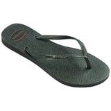 Women's Slim Gloss Flip Flops - Olive Green