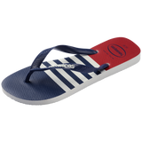 Men's Top Nautical Flip Flops - White/Navy/Red Apache