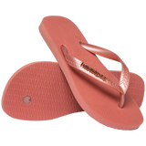 Women's Top Logo Metallic Flip Flops - CANYON CLAY