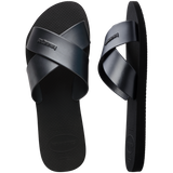 Women's Aqua Metallic Sandals - Black