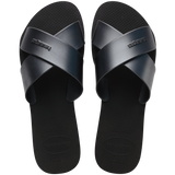 Women's Aqua Metallic Sandals - Black
